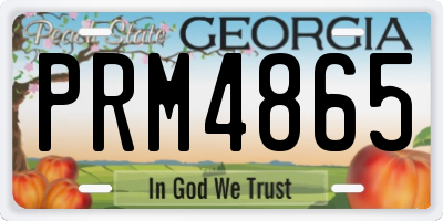 GA license plate PRM4865