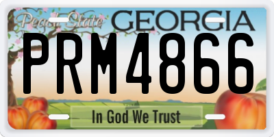 GA license plate PRM4866