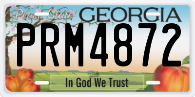 GA license plate PRM4872