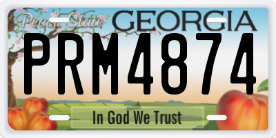 GA license plate PRM4874
