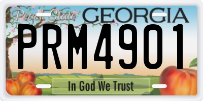 GA license plate PRM4901