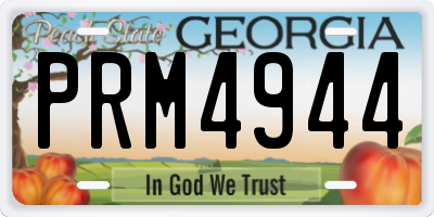GA license plate PRM4944