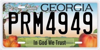 GA license plate PRM4949