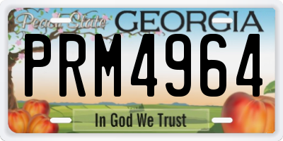 GA license plate PRM4964