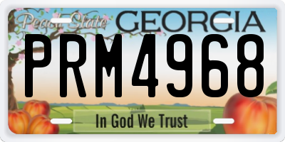 GA license plate PRM4968