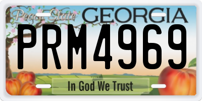 GA license plate PRM4969