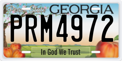 GA license plate PRM4972