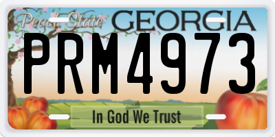 GA license plate PRM4973