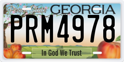 GA license plate PRM4978
