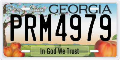 GA license plate PRM4979