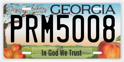 GA license plate PRM5008