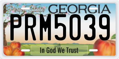 GA license plate PRM5039