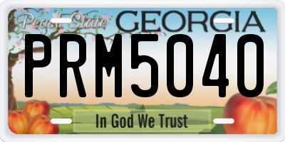 GA license plate PRM5040