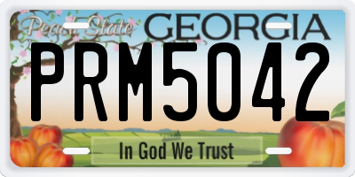 GA license plate PRM5042