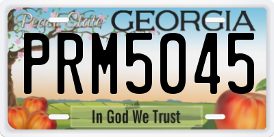 GA license plate PRM5045