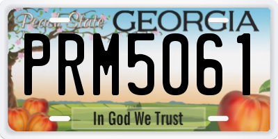 GA license plate PRM5061