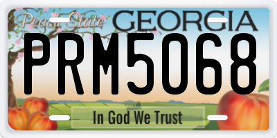 GA license plate PRM5068