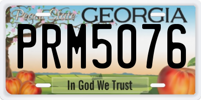 GA license plate PRM5076