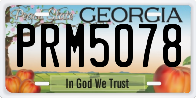GA license plate PRM5078