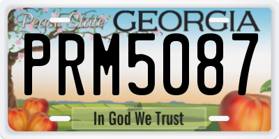 GA license plate PRM5087