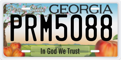 GA license plate PRM5088