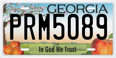 GA license plate PRM5089