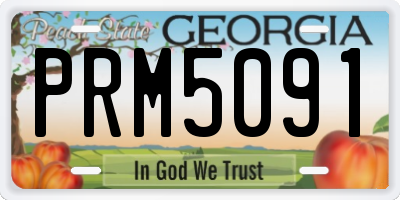 GA license plate PRM5091
