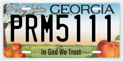 GA license plate PRM5111