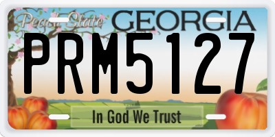 GA license plate PRM5127