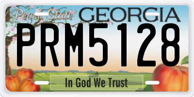 GA license plate PRM5128