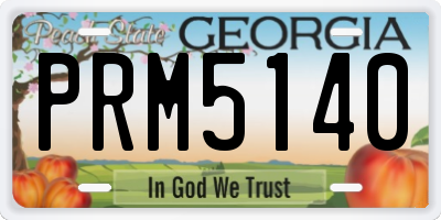 GA license plate PRM5140