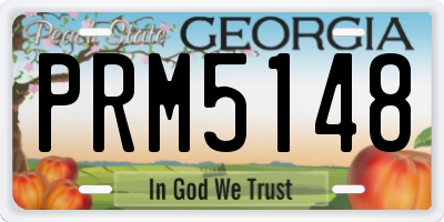 GA license plate PRM5148