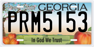 GA license plate PRM5153