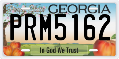 GA license plate PRM5162