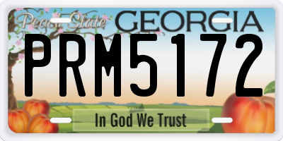 GA license plate PRM5172