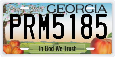GA license plate PRM5185