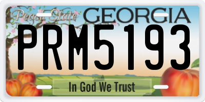 GA license plate PRM5193