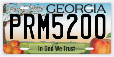 GA license plate PRM5200