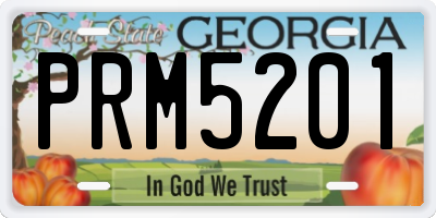GA license plate PRM5201
