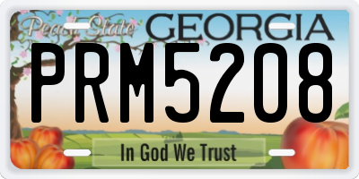 GA license plate PRM5208