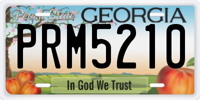 GA license plate PRM5210