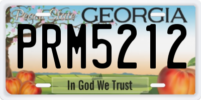 GA license plate PRM5212