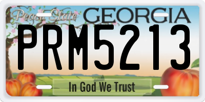 GA license plate PRM5213