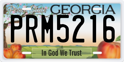 GA license plate PRM5216