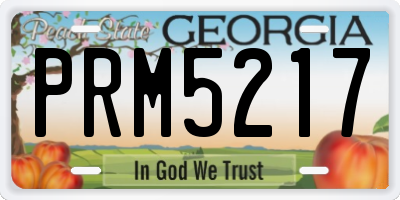 GA license plate PRM5217