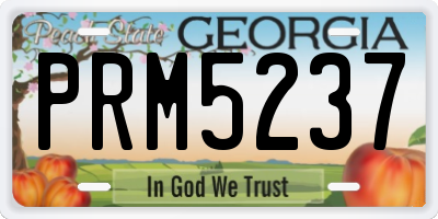 GA license plate PRM5237