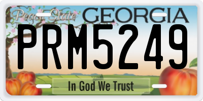 GA license plate PRM5249