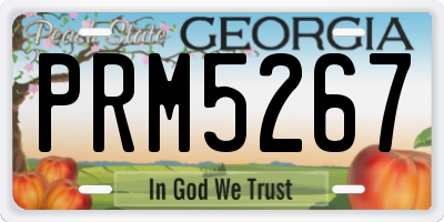 GA license plate PRM5267