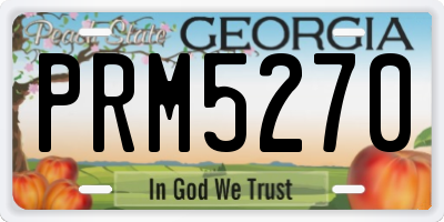 GA license plate PRM5270