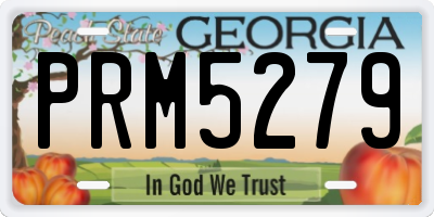 GA license plate PRM5279